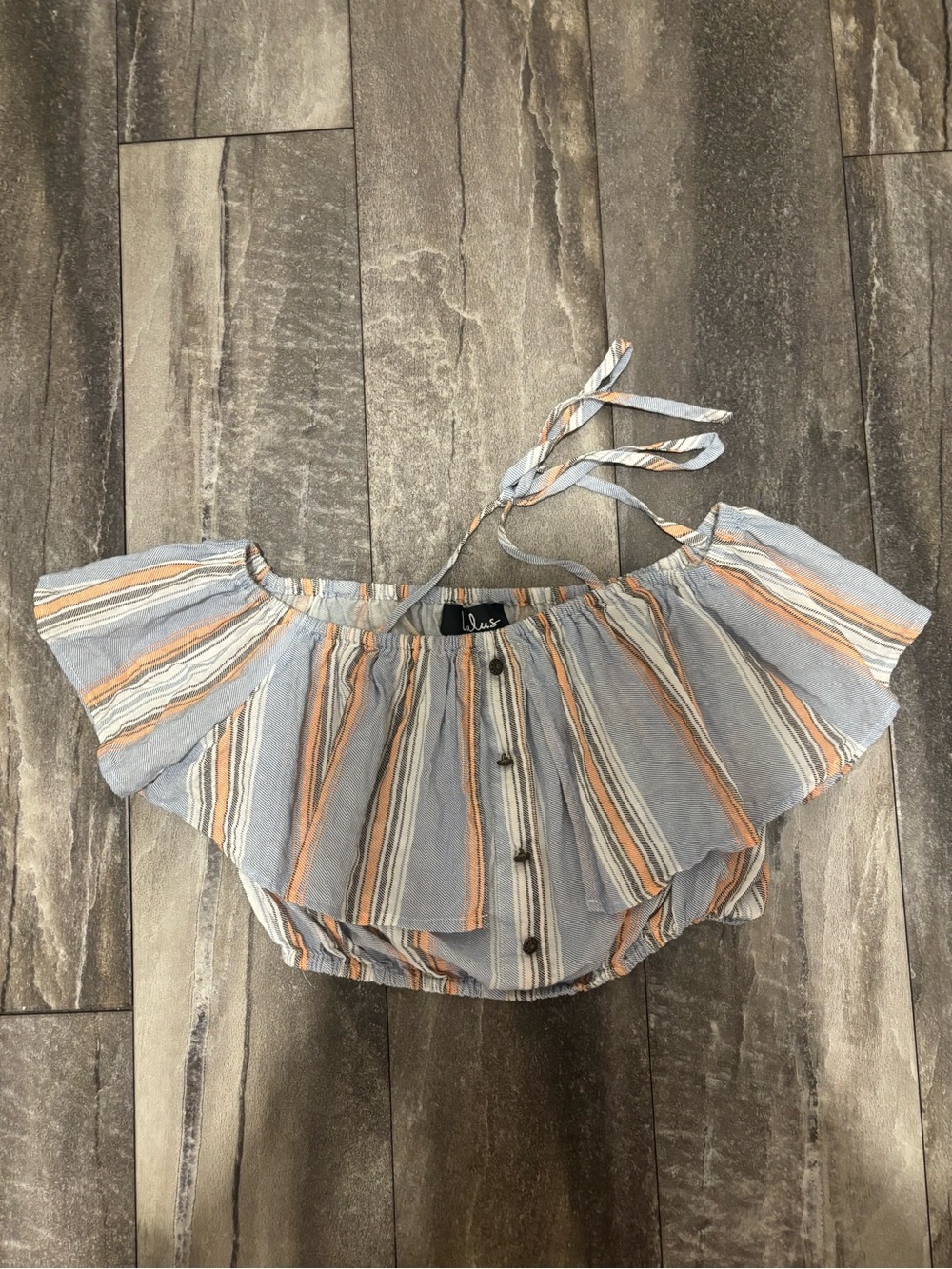Lulus Off Shoulder Ruffle Crop Top Blouse Sz S